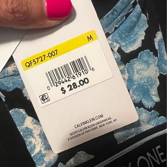 NWT black and blue rose print Calvin Klein unlined bralette size medium - Picture 3 of 4